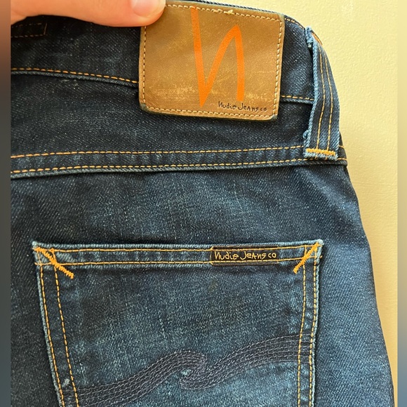Nudie Jeans | Sharp Bengt Style in a Recycle Dark Worn Wash - W 30” L 34” - Picture 6 of 7